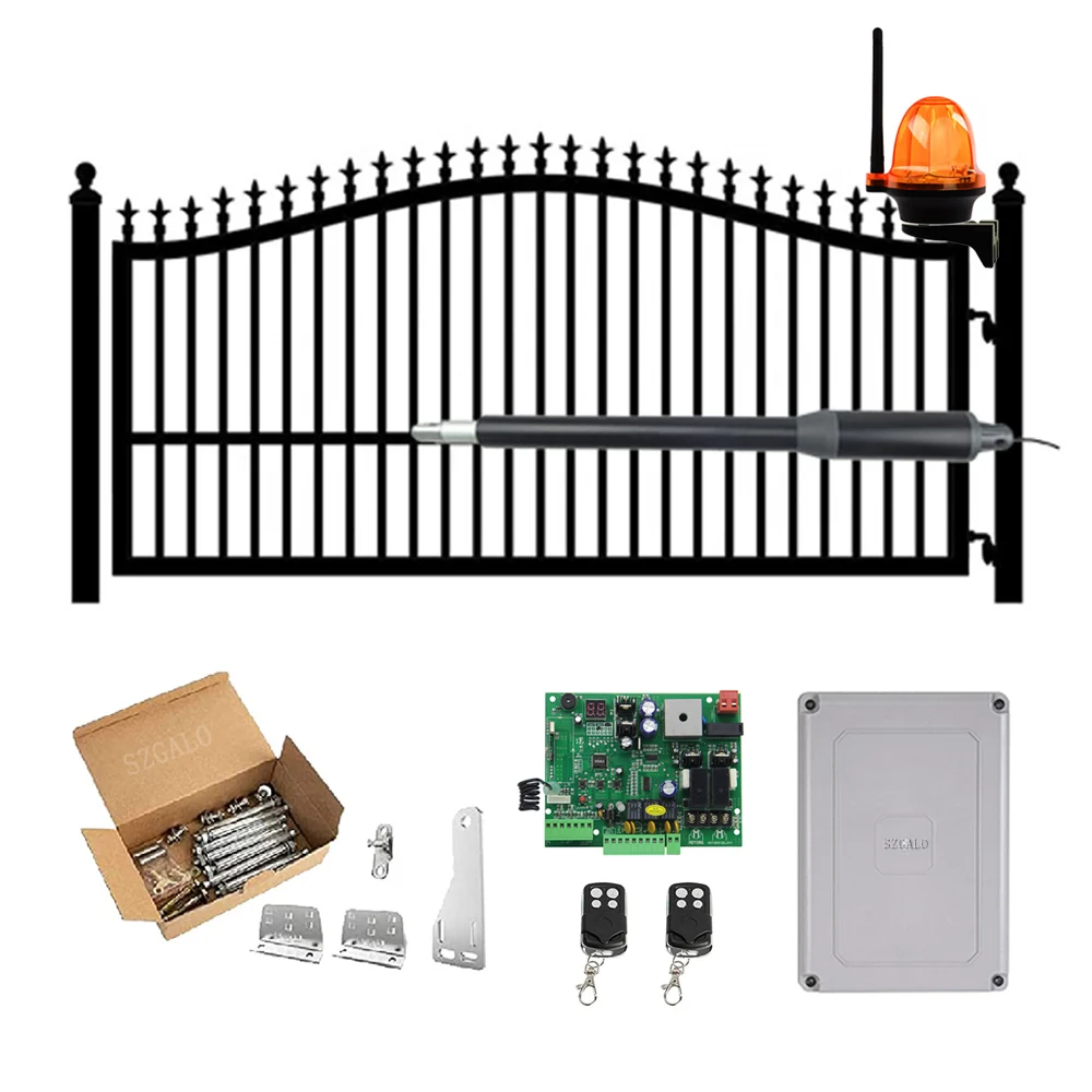 Imagem -06 - Única Capacidade Mais Próxima da Porta do Abridor de Portão Automático do Balanço Kits Elétricos do Fechamento do Controle de Wifi Solar Opcional