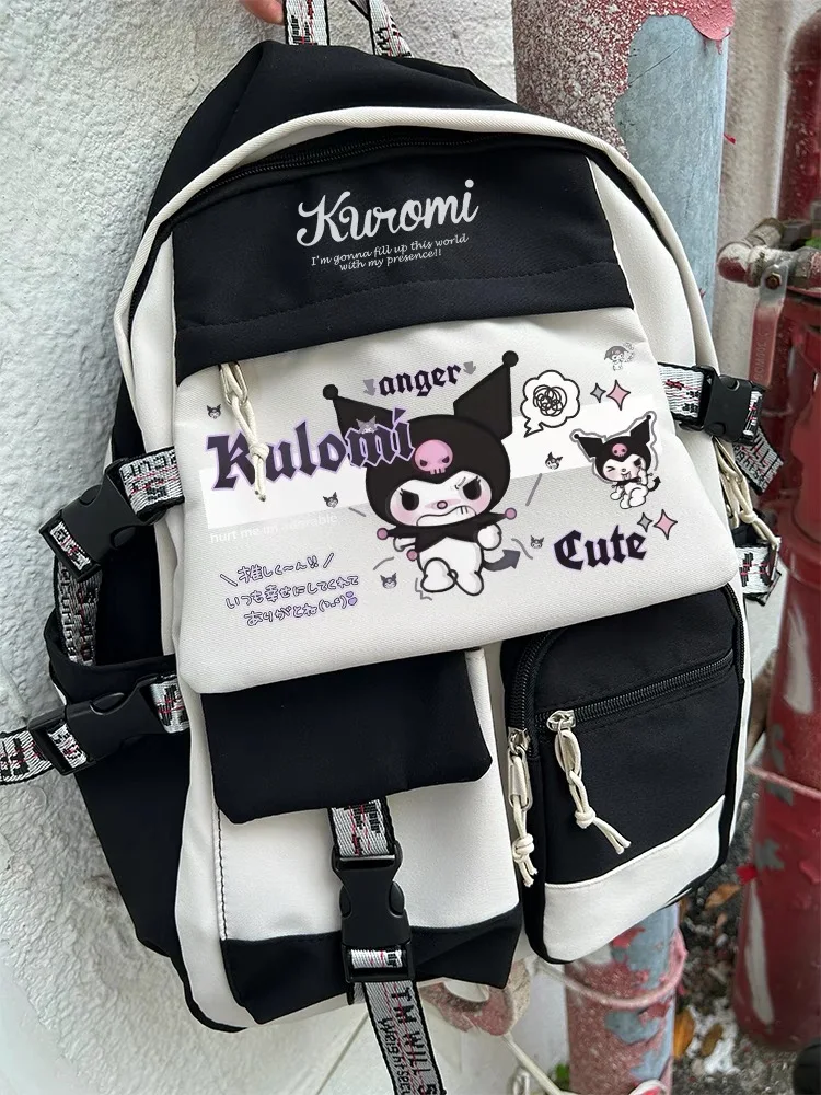 New Sanrio Anime Kuromi Backpacks For Children Toys Mochilas Aestethic Bag Student Campus Backpack Boys Girls Kawaii Gifts