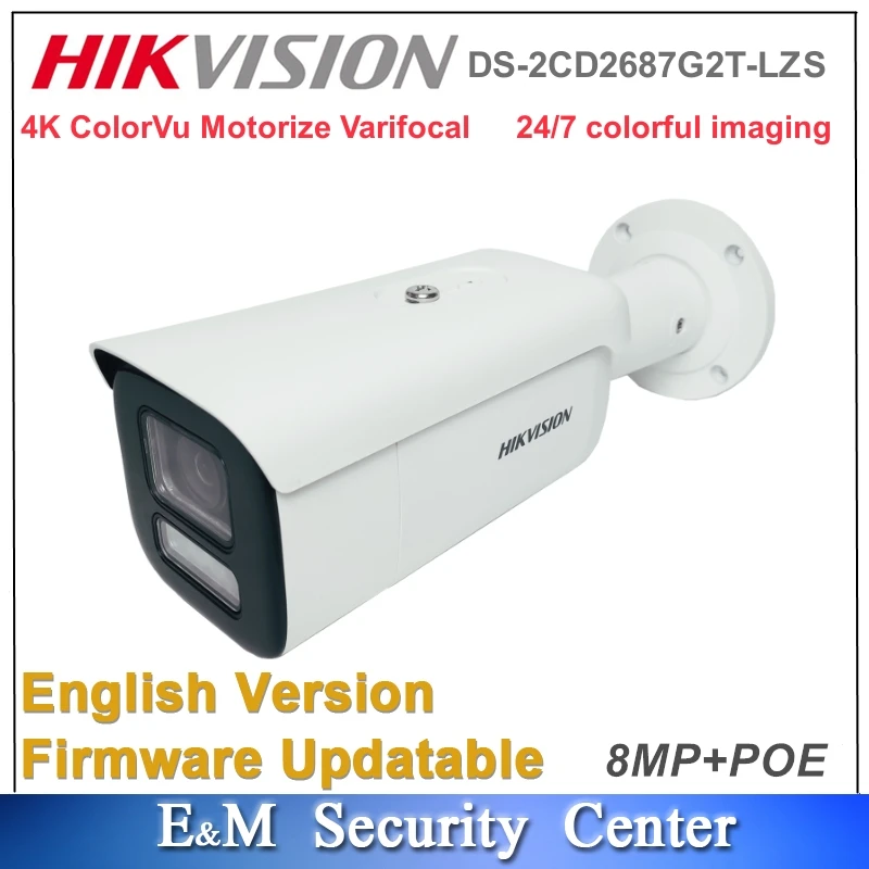 Original Hikvision 4K ColorVu Motorize Varifocal Bullet Network Surveillance POE Camera DS-2CD2687G2T-LZS