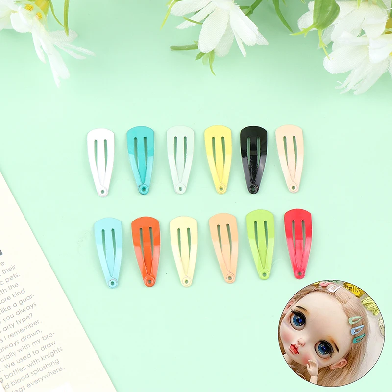 5PCS Cartoon Cute 2CM Color Baking Paint Mini BB Hair Pins Doll Accessories  1/6 1/12 OB11 Wig Clips DIY Decoration