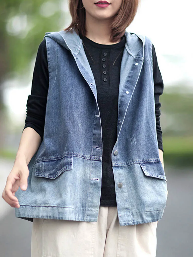 Max LuLu 2022 Korean Designer New Autumn Women Casual Denim Waistcoats Ladies Vintage Loose Vests Oversized Sleeveless Clothes