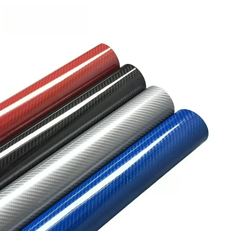 

50x152cm 5D 2025 1pcs for Car Wrap Air Release Tinted Film Color Change Gloss Black Gray Red Blue Carbon Fibre Fiber Vinyl