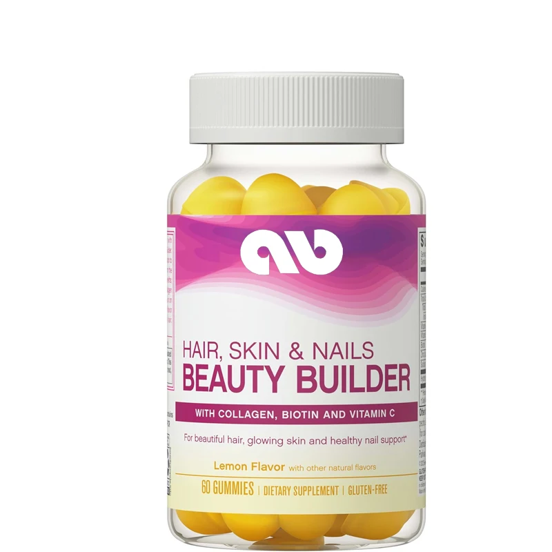 

Hair, skin, and nail beautician, containing collagen, biotin, and vitamin C, antioxidants, gummies, lemons, 60 capsules