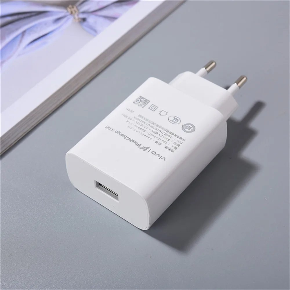 44W Vivo Fast Charger EU/US Plug FlashCharge 2.0 Adapter USB Type C Cable For X70 X60 S12 S10 Pro T1 IQOO Neo 5 855 Z5X Z6 Z5