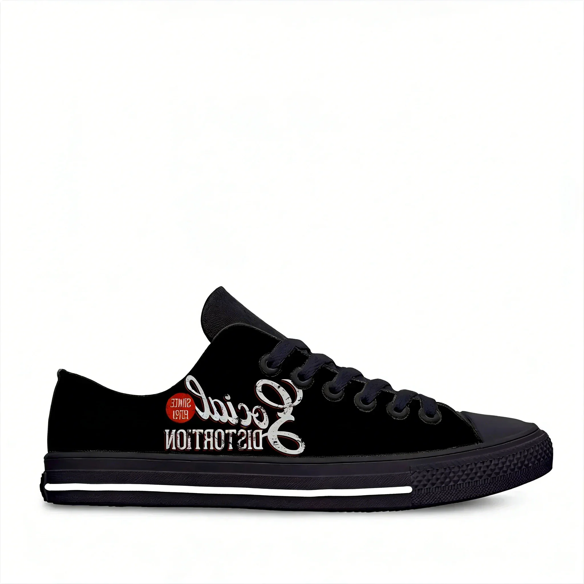 Music Band Low Top Sneakers Social Distortion Mens Womens Casual Shoes Canvas Running Shoes 3D Print Lightweight Shoe