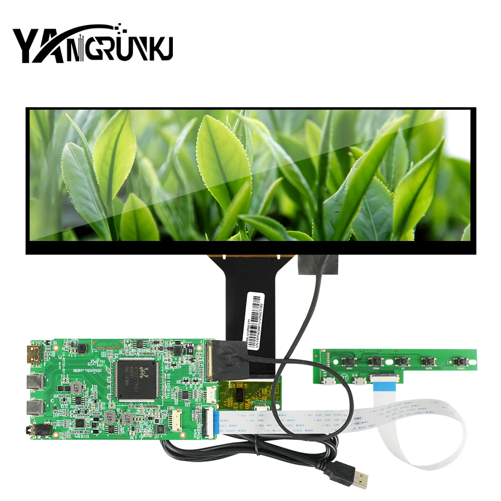 12.7 Inch 3K Long Strip Bar IPS Screen 2880*864  LCD Display HDMI-compatible Phone TYPE-C control board for Raspberry Pi