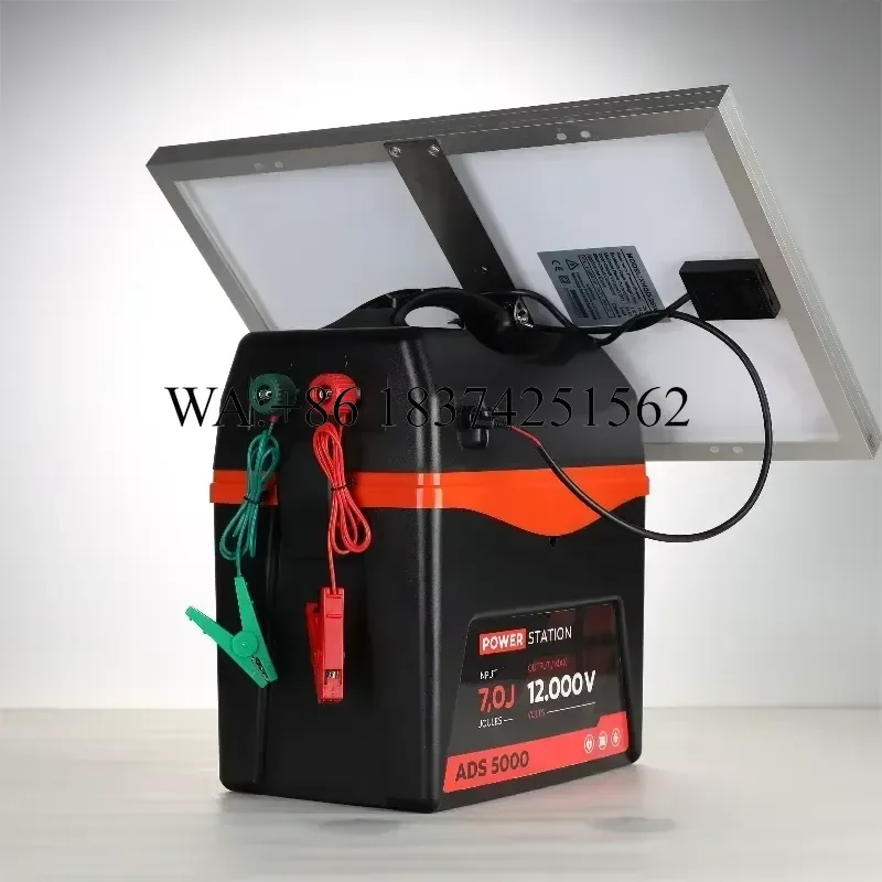 Wmwmnu Solar Power Fence Energizer for Farm High Voltage Elephant Security Cattle Solar Powered Fence