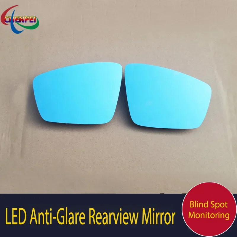 Large View Blue Mirror Electrically Heated Rearview Mirror With LED Turn Indicator For Skoda kodiaq 2017-2020 Karoq 2018-2020