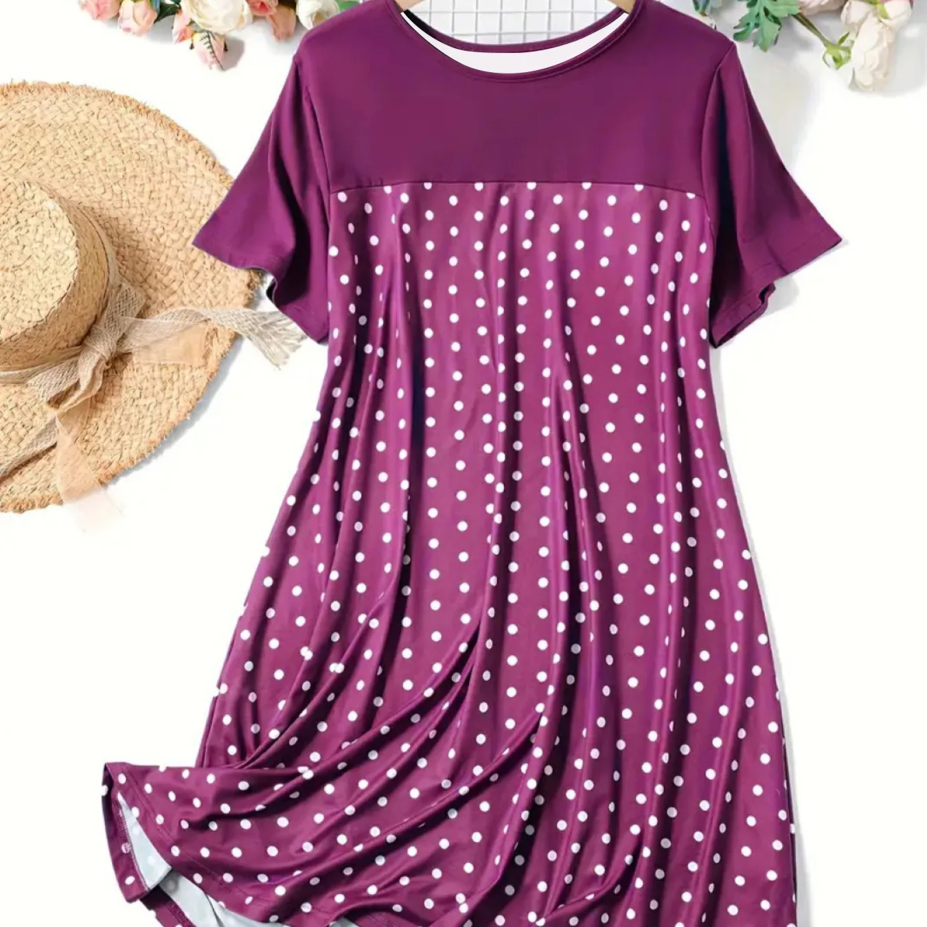 Damska luźna sukienka w stylu vintage z falbankami moda letnia z krótkim rękawem Boho sportowa Casual Dot sukienki Midi