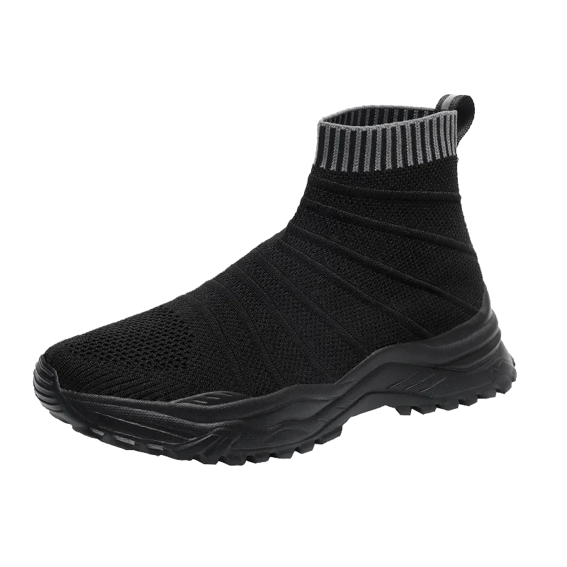 

men's Casual sneakers flying woven large size casual sports men's shoes high top breathable non-slip couple ankle men's boots