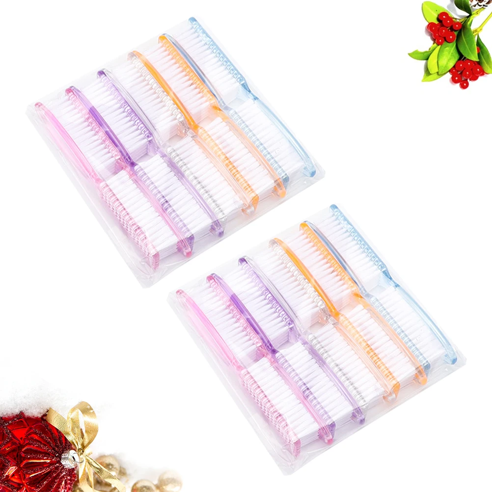 Ensemble de brosses de nettoyage des ongles, 20 pièces, solides, robustes, pas faciles à plier, manche Long pour Nail Art, Kit d'outils de traitement de manucure et de pédicure