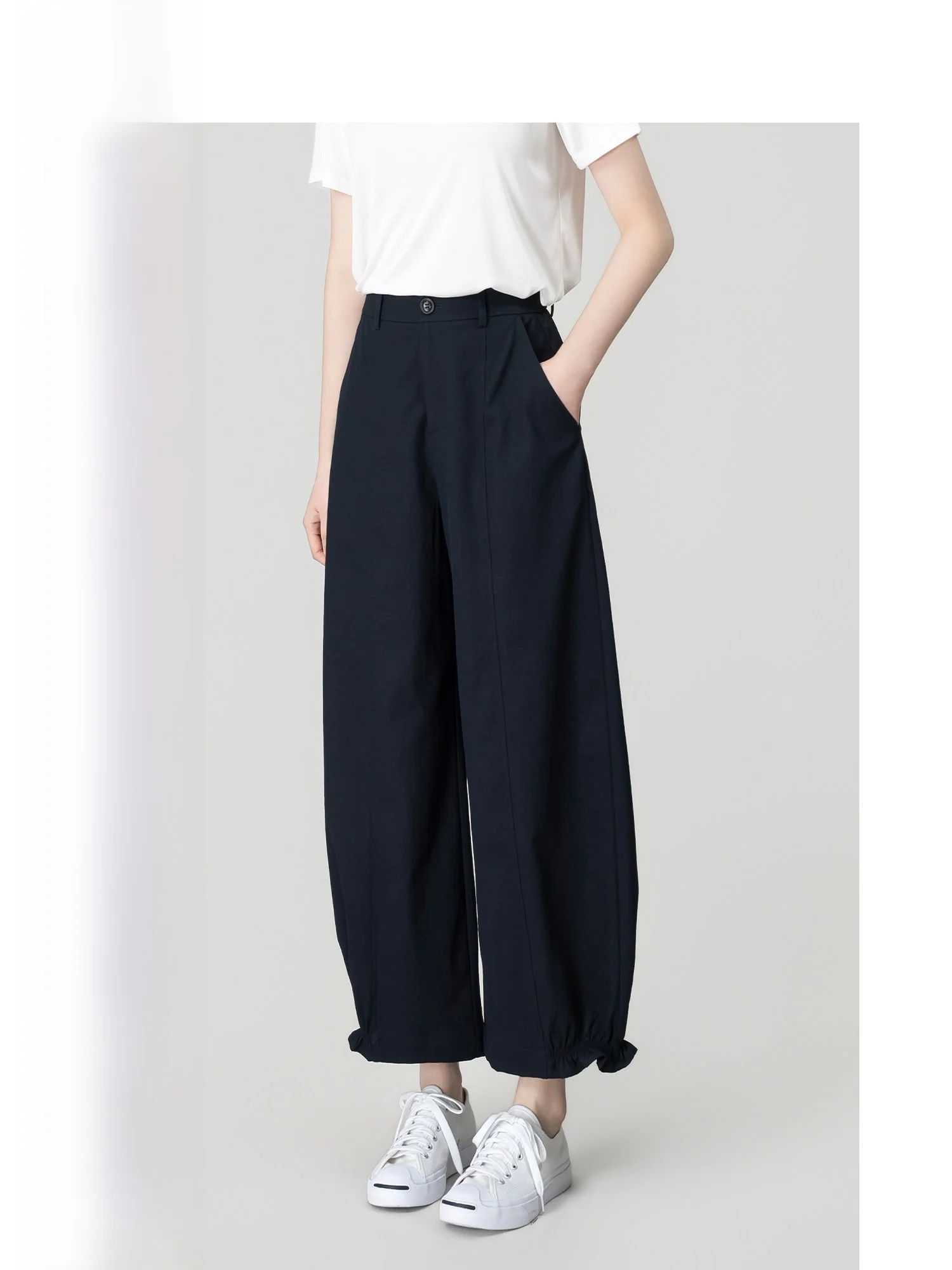 Wavy Egg Loose Casual Pants Women's Spring Summer New Style Flower  Nine Points Loose Fit Casual Trousers for Ladies
