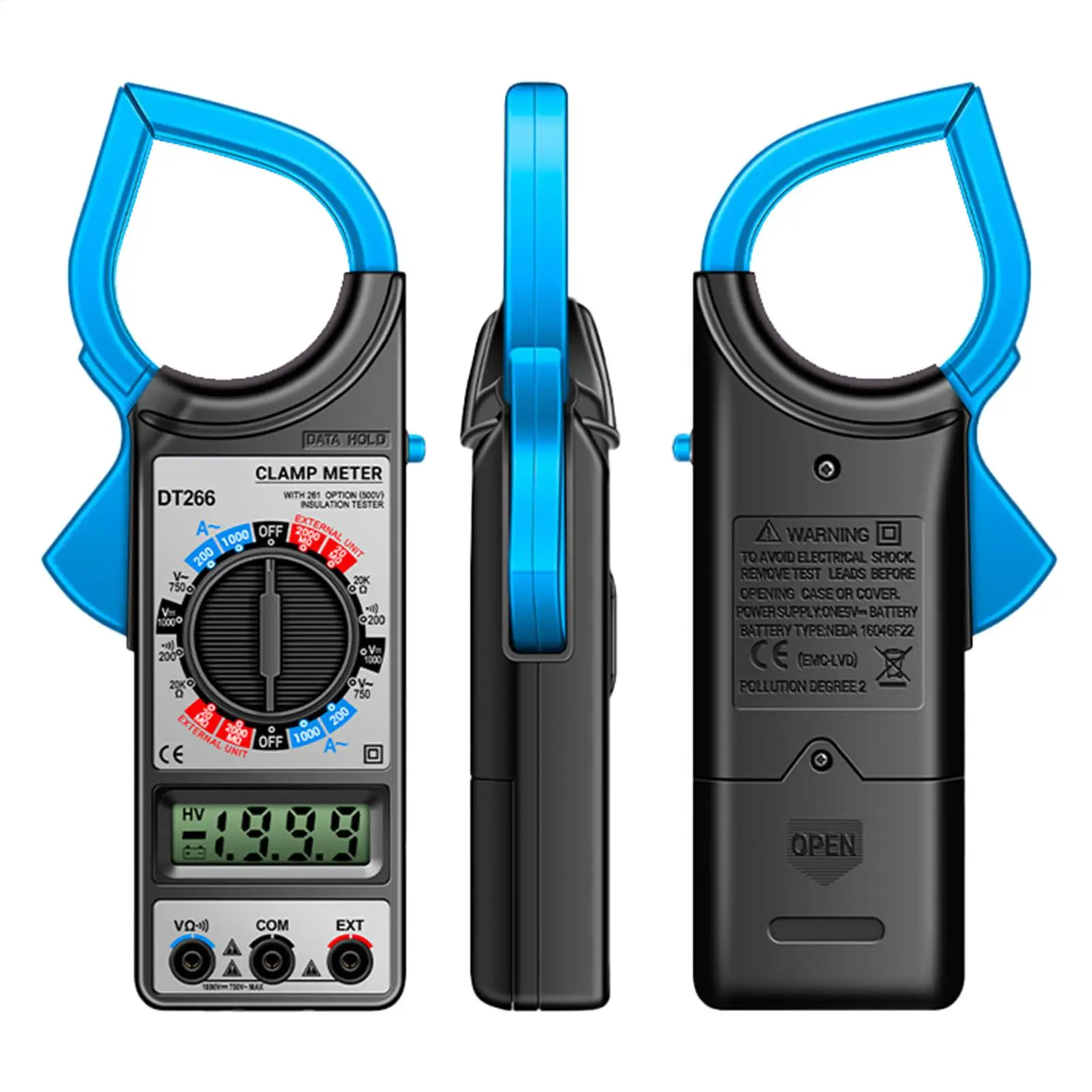 

Amp Clamp Multimeter Volt Amp Meter LCD Display Detector With Jaw Design Electrician Tools For AC DC Current Voltage Home