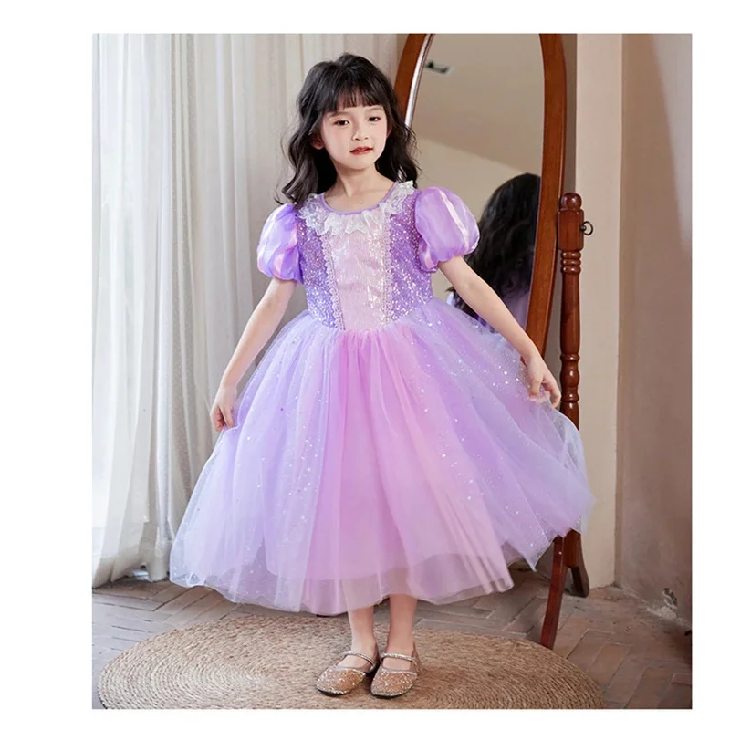 신데렐라 공주 드레스 소녀 어린이 생일 파티 카니발 의상 드레스 엘사 인어 라푼젤 키즈 화려한 고급 의상