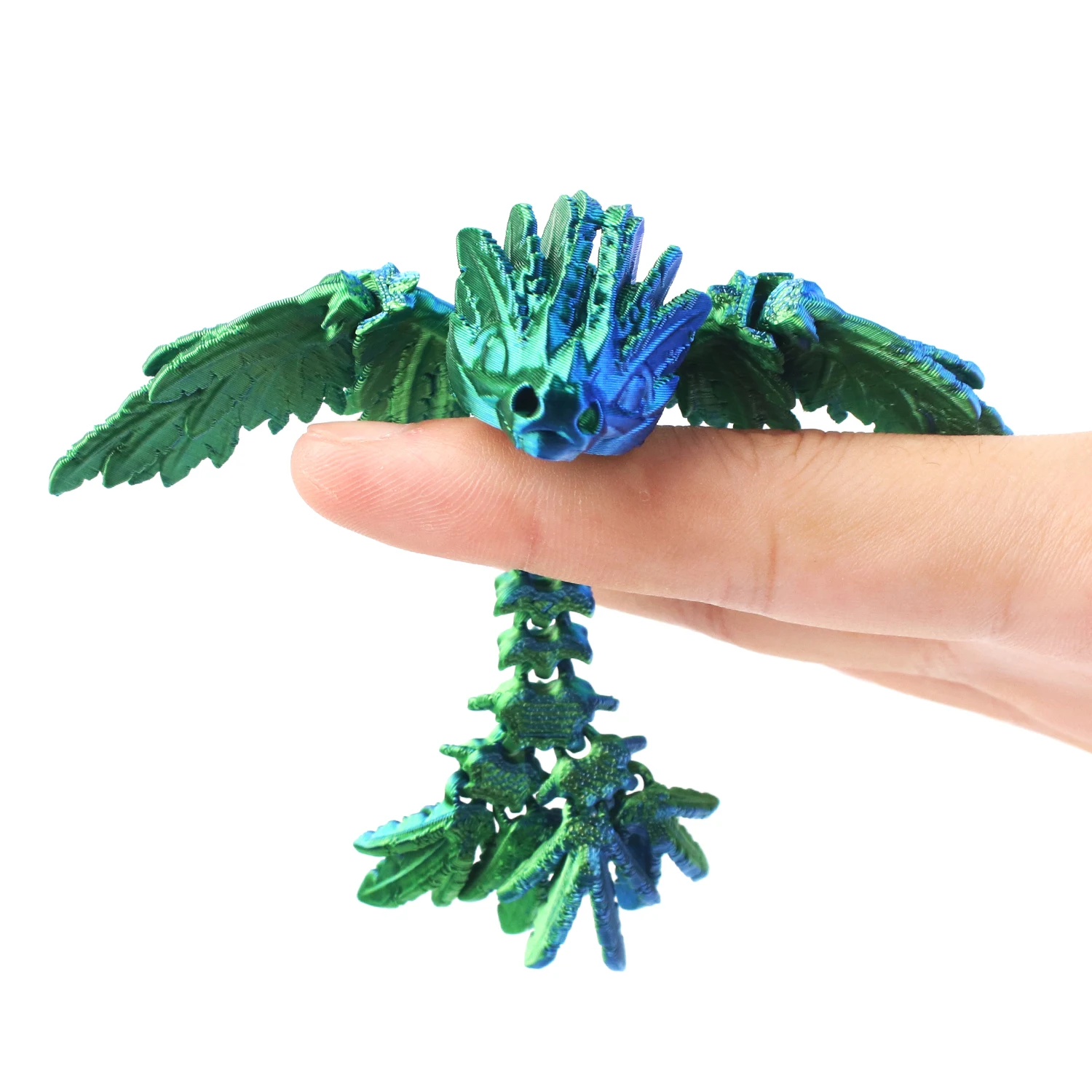 3D printed small feathered dragon, simulated animal model, 3D novel printed toy