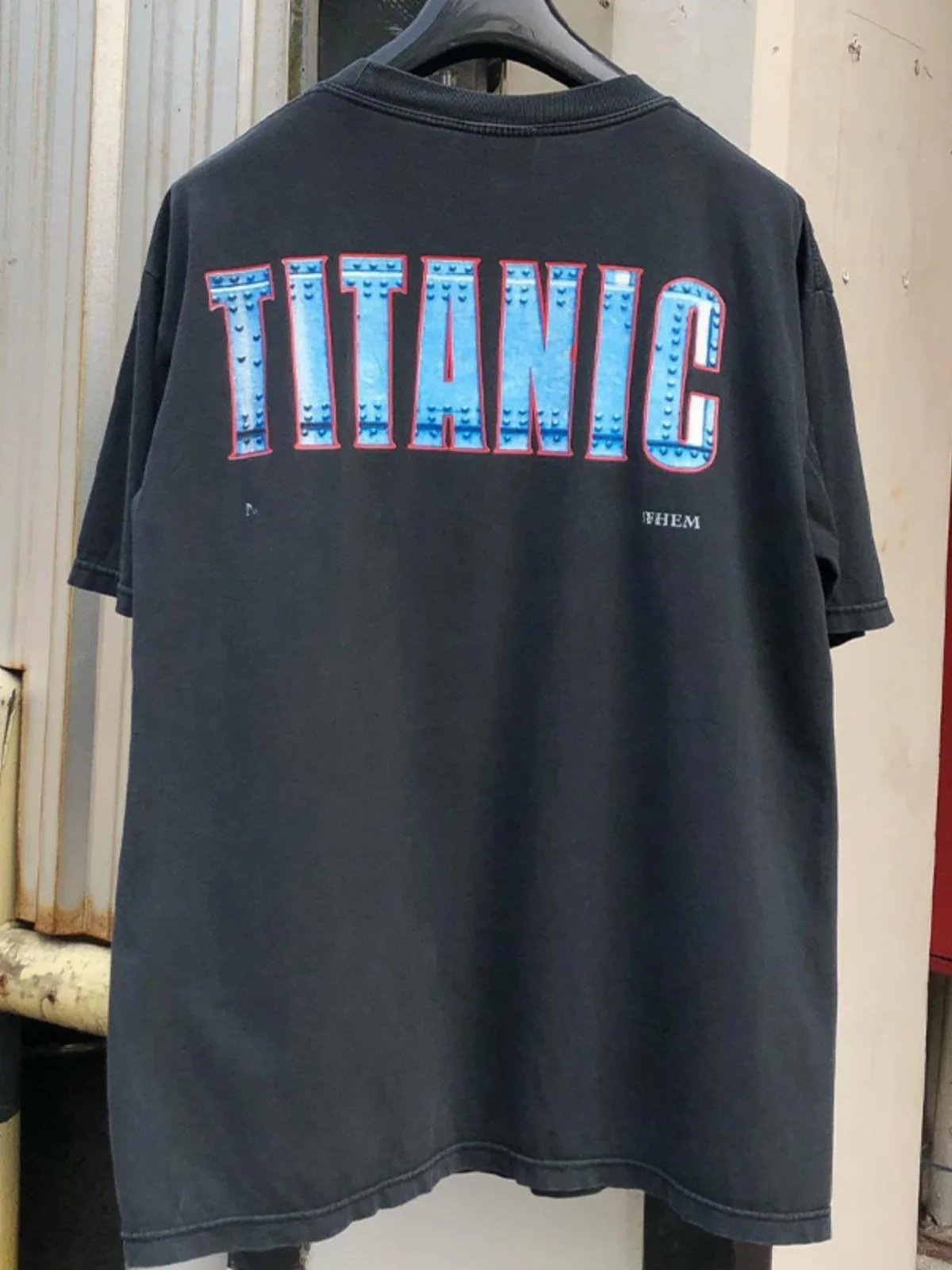 Titanic Love Movie Oversize Street Fashion Shoulder Drop Short Sleeve Unisex Small Collar T-Shirt Cotton Youth Summer Trendy