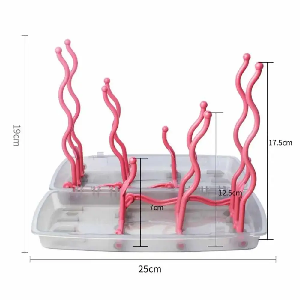 Collapsible Travel Bottle Drying Rack with Cover Portable Bottle Dryer Holder Dustproof Foldable Box Folding Draining Rack