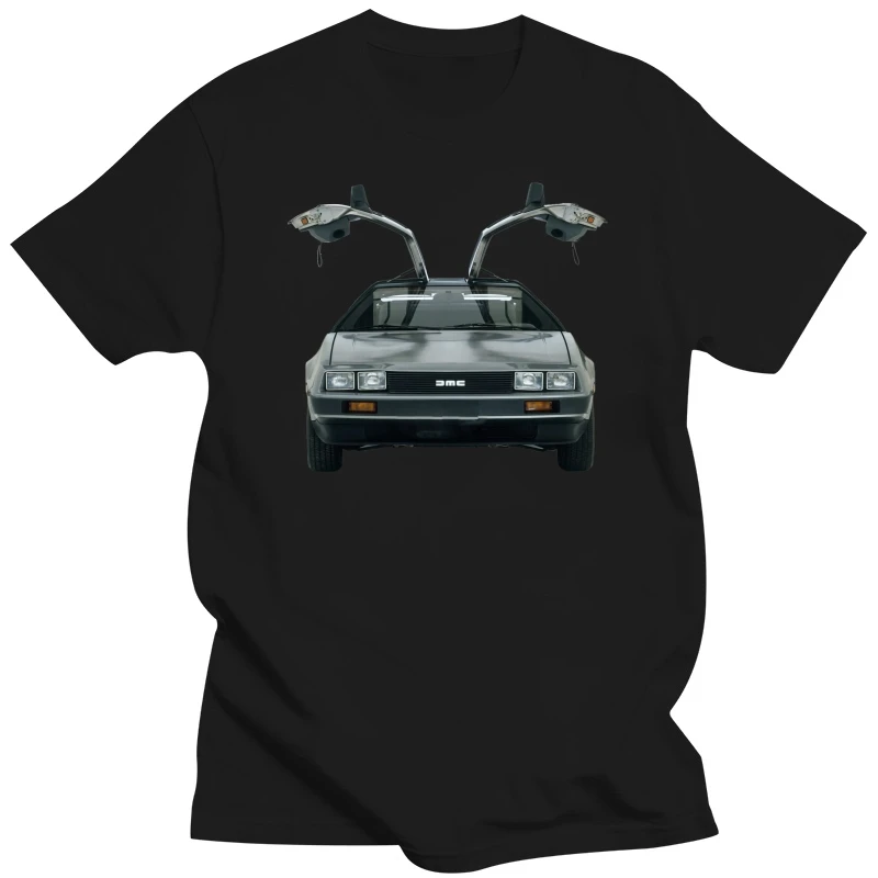 100% Soft Cotton Delorean Dmc 12 Back To The Future T-Shirt Cool Black Shirt