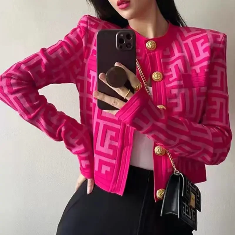 Women Sweaters Knit Cardigans Korean Fashion Coats Short Jacket Letter Tops New