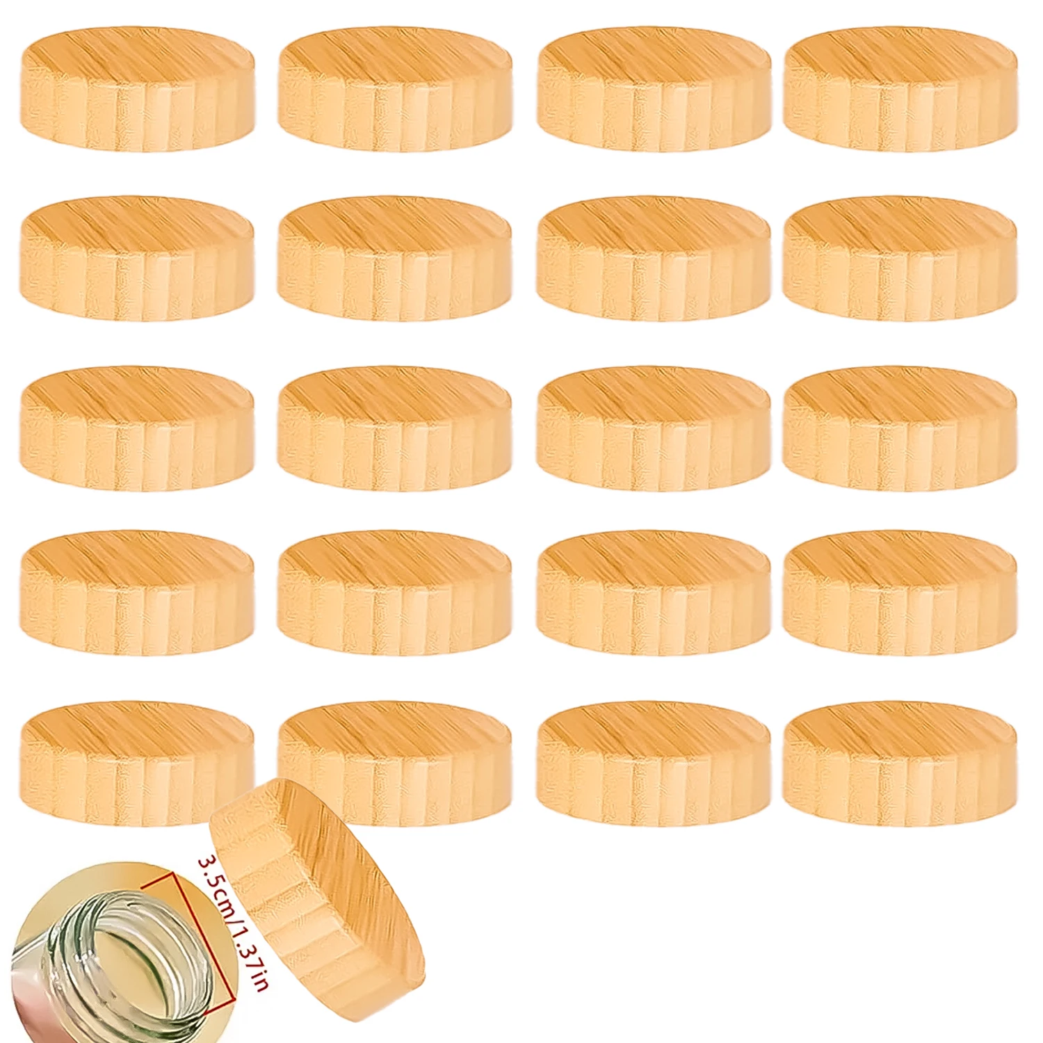 Die Deckel für Gewürzdosen aus natürlichem Bambus eignen sich für einen Durchmesser von 3,48 cm großen Gewürzgläsern. Bieten Sie 5/10/20 Deckel aus Akazienholz mit ausgezeichneten Dichtungen und können in verschiedenen Größen von Deckel ersetzt werden