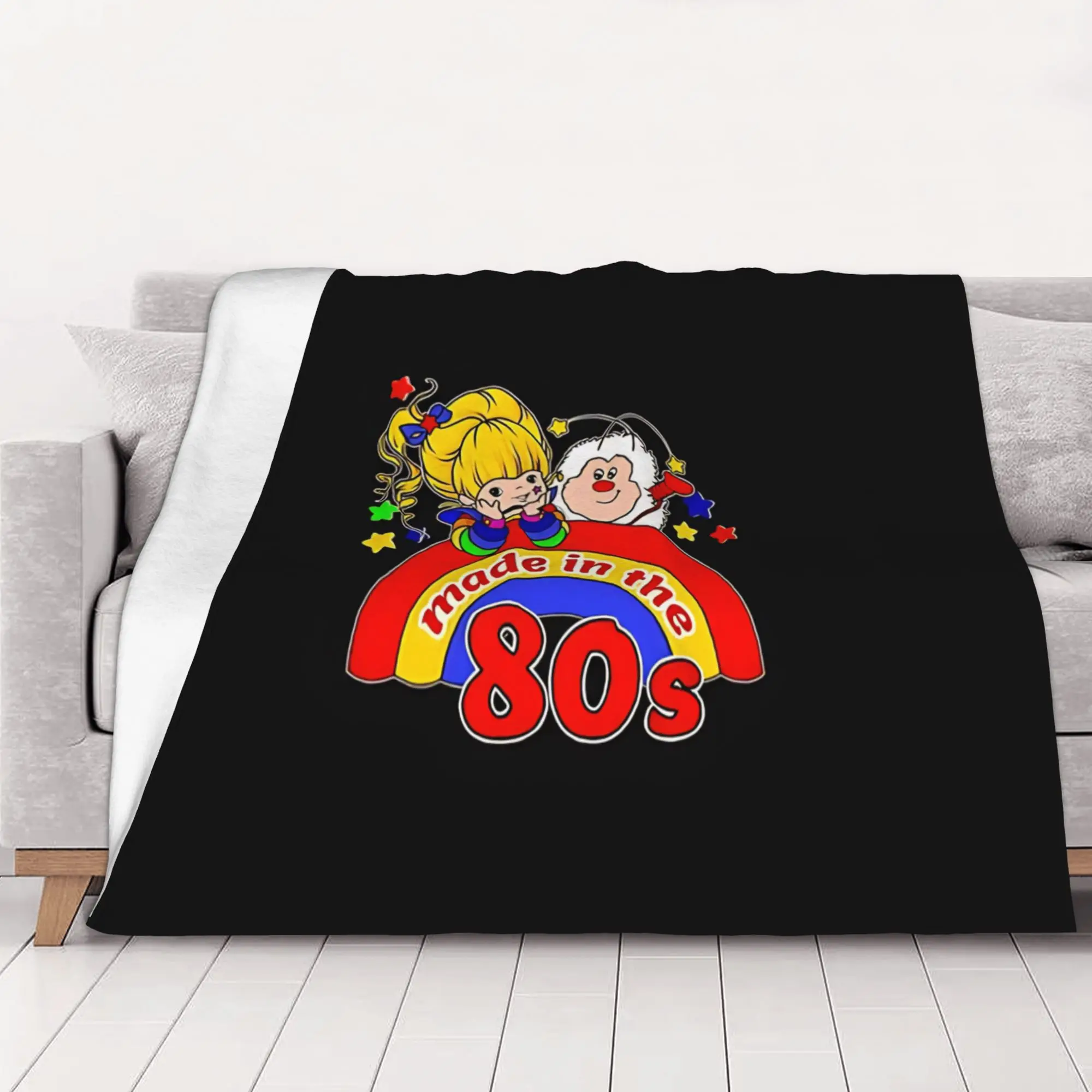 1PC Home Cutecore whimsical character R-Rainbow Brite Blanket Super Cosy Plush Home Living Room Sofa Halloween