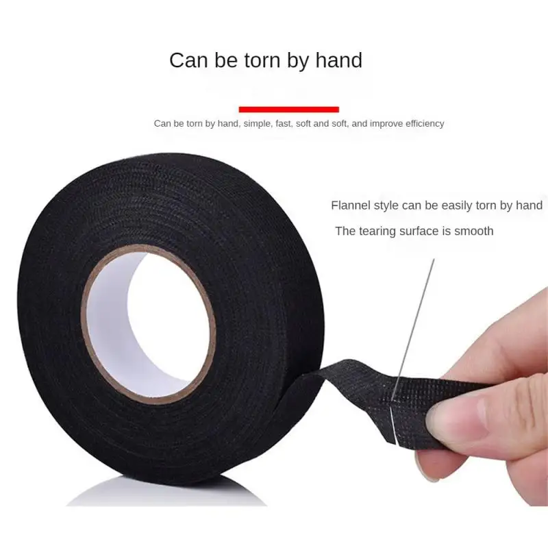 15 Meter Heat-resistant Flame Retardant Tape Adhesive Cloth Tape For Car Cable Harness Wiring Loom Protection Width 9/15/19/25MM