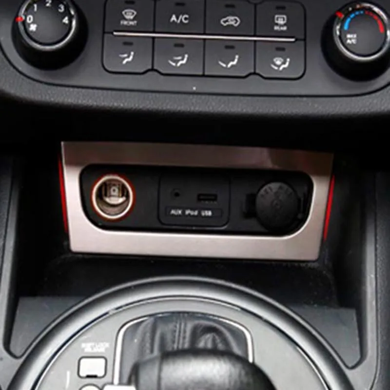 Car cigarette lighter panel stainless steel decoration sequins for KIA SPORTAGE R SL 2011 2012 2013 2014 ACCESSORIES