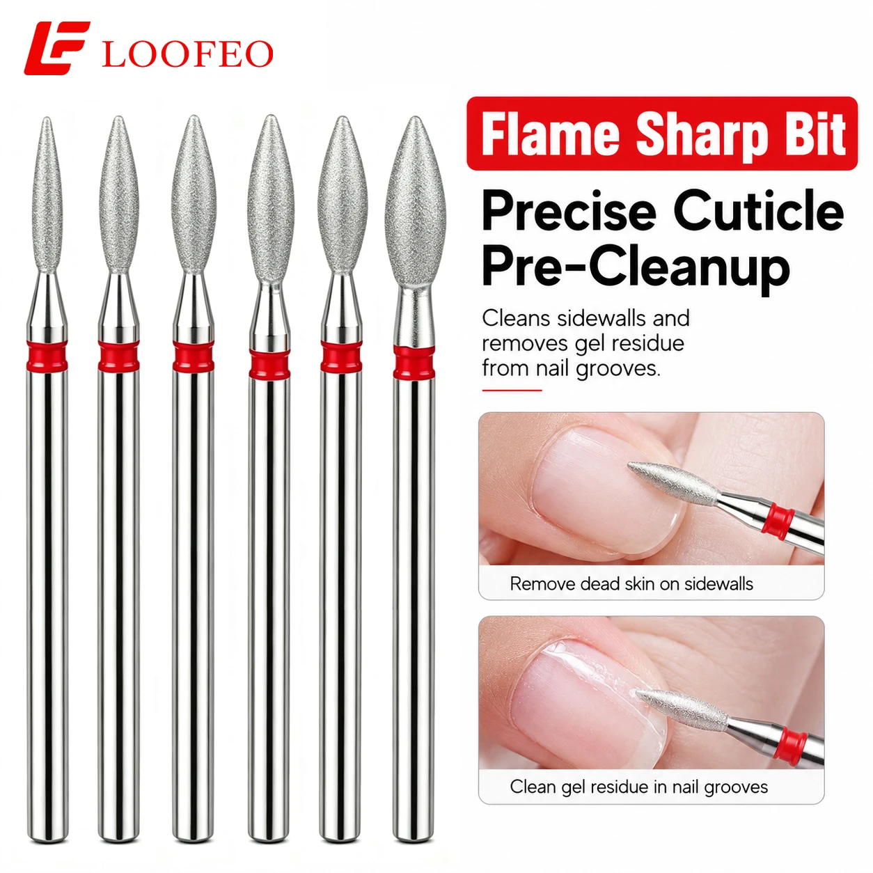 10Pcs Fine Diamond Nail Drill Bits Set Milling Cutter For Manicure Pedicure E-File Bit Kit for Cuticle Cleaning Nail Prep Tools