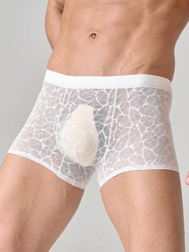 

Dr Mountain Ice Silk Трусы-боксеры мужские ультратонкие Sl прозрачные кружевные с цветочным принтом сексуальные молодежные нейлоновые спандекс со средней талией