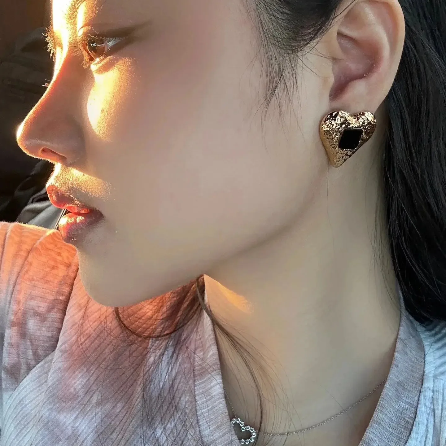 Boucles d'Oreilles en Forme de Cœur Durable pour Femme, Broche de Luxe, Bijoux Mignons et Cool, ixen Plein Air, 2024 mn