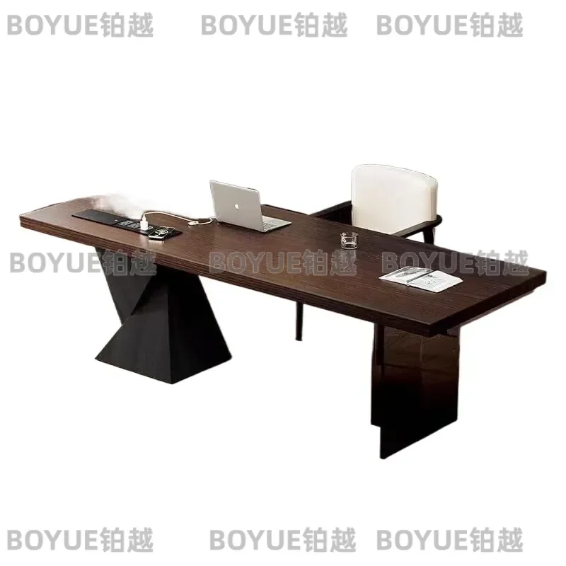 for Italian Minimalist Desk with Socket Acrylic Solid Wood Light Luxury Modern Home Study Computer Desk