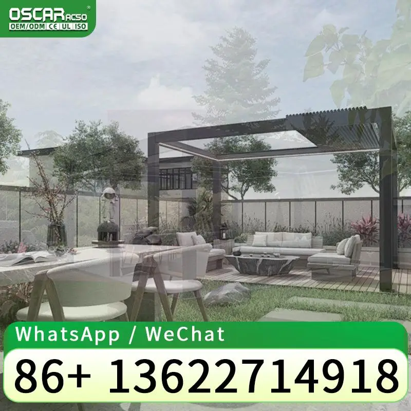 Weatherproof Outdoor Louvered Canopy Adjustable Aluminum Pergola Garden Patio Deck Backyard Shelter Europe North Americapergolas