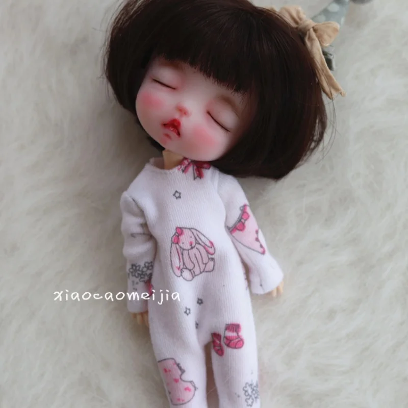 Obitsu11 doll clothes ob11 doll clothes Meijie Pig Angel doll 11cm solid body wearable doll clothes pajama climbing clothes 15-2