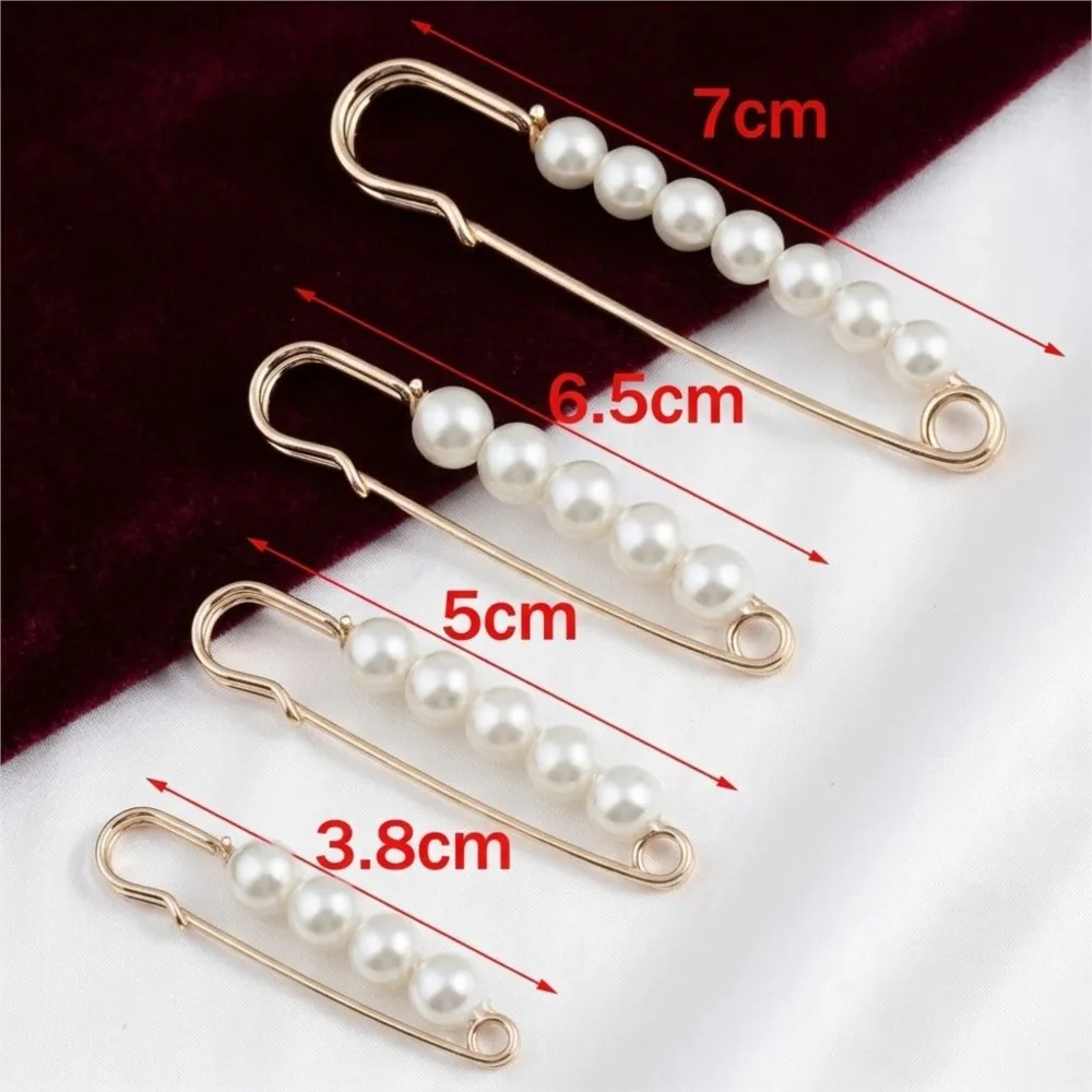 10pcs Large Faux Pearl Decorative Safety Brooch Pins for Women Clips for DIY Women Clothing Dress Pants Skirt Jewelry Making view 5