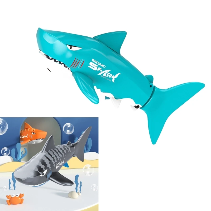 Q0KB RC Pool Toy Remote Control Shark Toy Swimming Pool Fish Toy for Kids Age 6-10 Outdoor Water Toy for 6+ Years Old