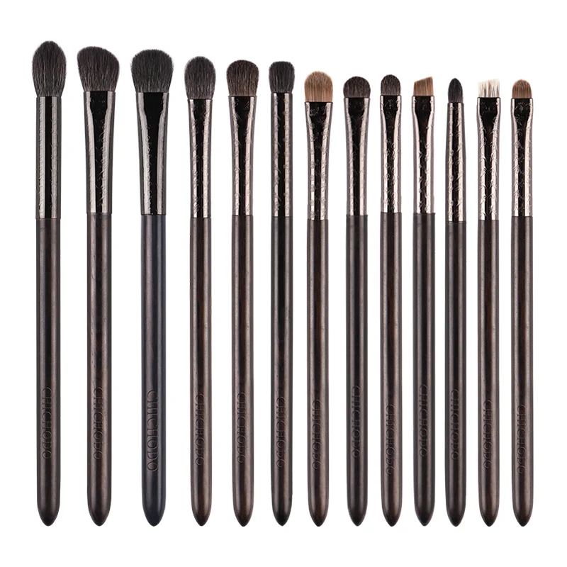 CHICHODO- Professional Handmade Eye Makeup Brushes Top Animal Hair Ebony Handle Include Eyeshadow Eyebrow Eyeliner Lip Brush