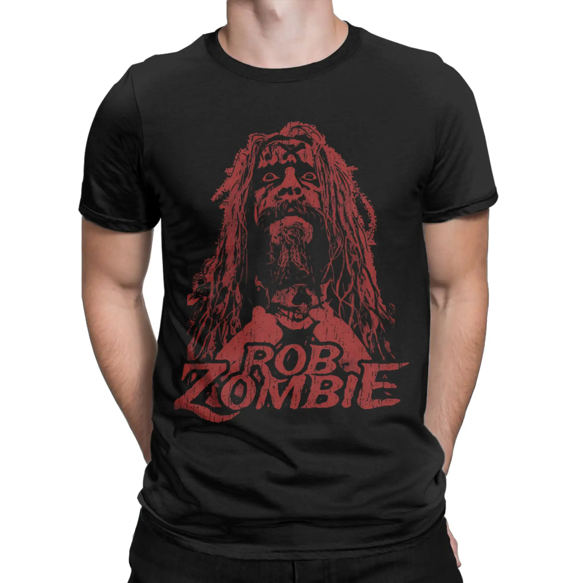Camiseta Robs Zombies para hombre, camisetas creativas 100% de algodón de los años 90, camisetas de manga corta con cuello redondo, ropa clásica