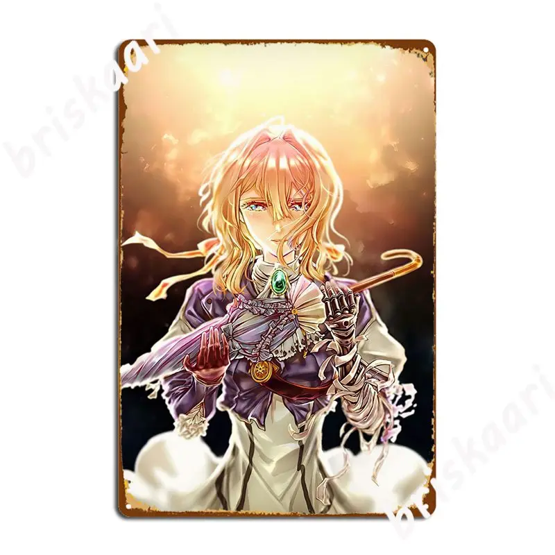 Violet Evergarden Poster Metal Plaque Decoration Club Bar Cave Plates Tin Sign Posters