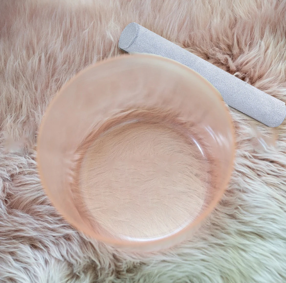 

Hye-eun 6 inch Clear Sound Bowl Chakra Alchemy Cosmic Light Chakra Pink 432hz Crystal Singing Bowl for Sound Healing