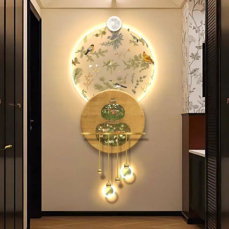 

Фойе в средневековом стиле с подсветкой, коридор французского ресторана, светодиодные светильники, высококачественные настенные светильники с датчиками атмосферы.