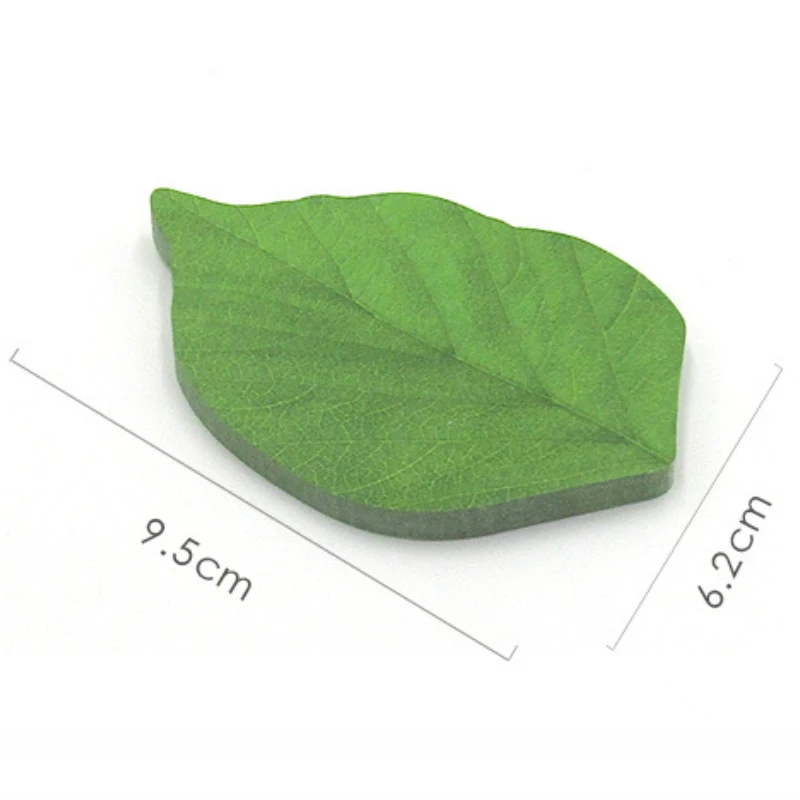 Realistic Green Leaf Shaped Self Adhesive Memo Pad Portable Natural Plant Sticky Notes for Office School Stationery Supplies
