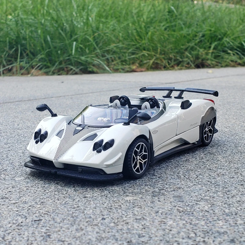 

1:32 Zonda R Sports Car Model Metal Diecast Sound Light Pull Back Doors Opened Vehicles Models Ornaments Gifts