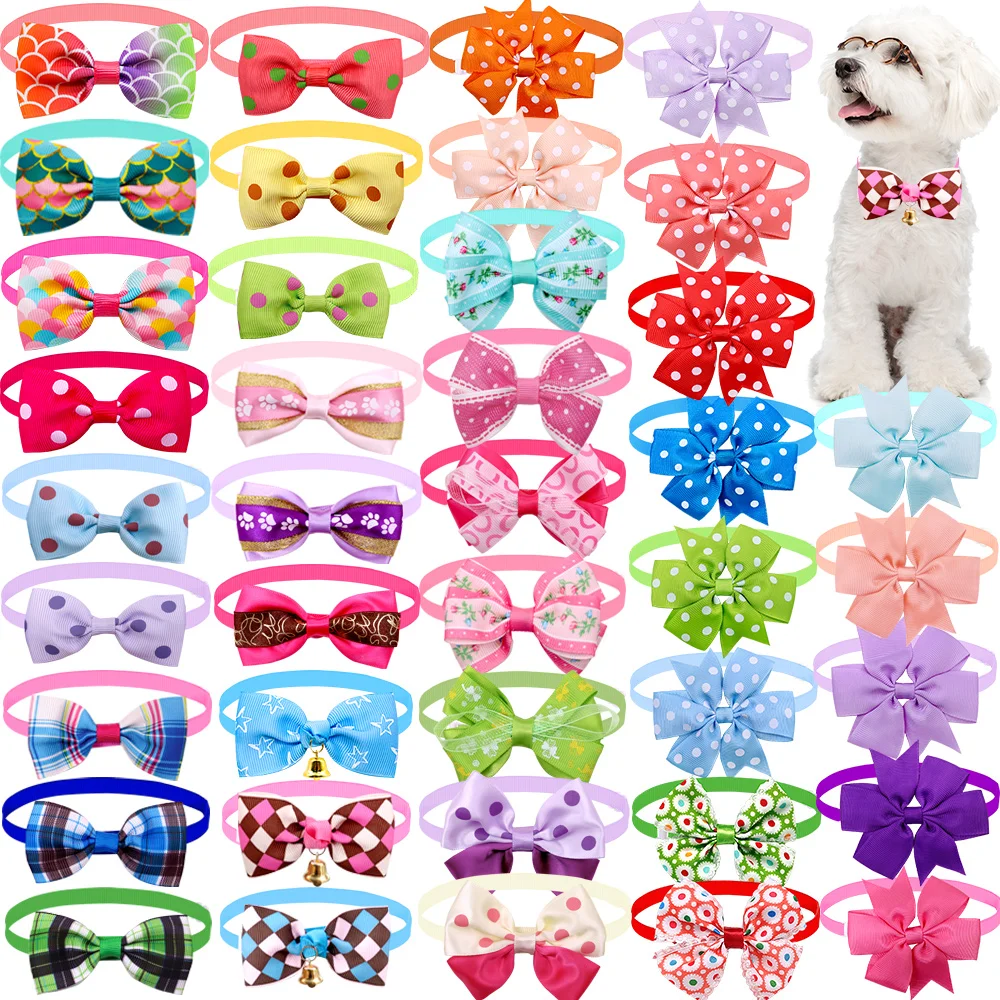 Pet Bowties 50/100/200PCS Wholesale Dog Bow Adjustable Dog Bow Tie Pet Dog Grooming Accessories Puppy Bows Pet Supplies For Dogs