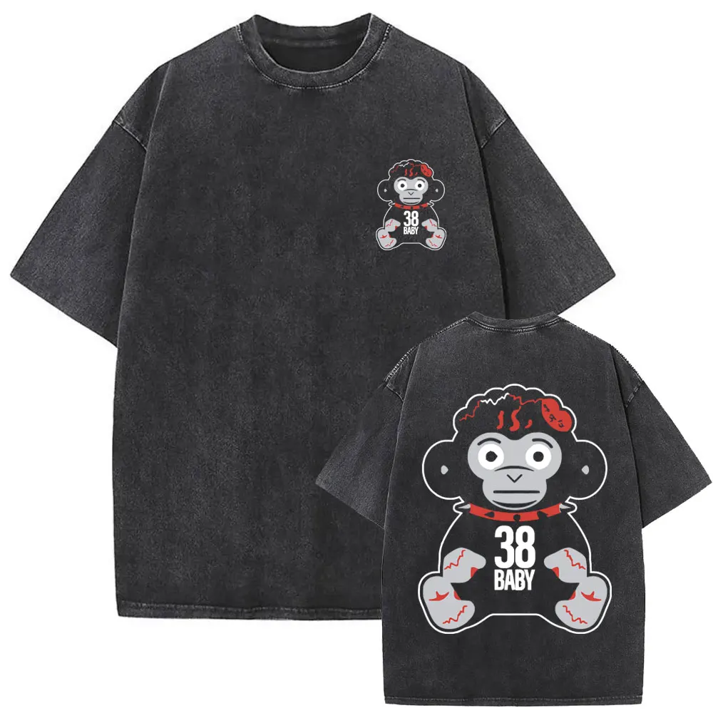 

Limited Rapper YoungBoy Never Broke Again Monkey Vintage Washed T-shirt Men Women Hip Hop Oversized Street T Shirt Short Sleeve