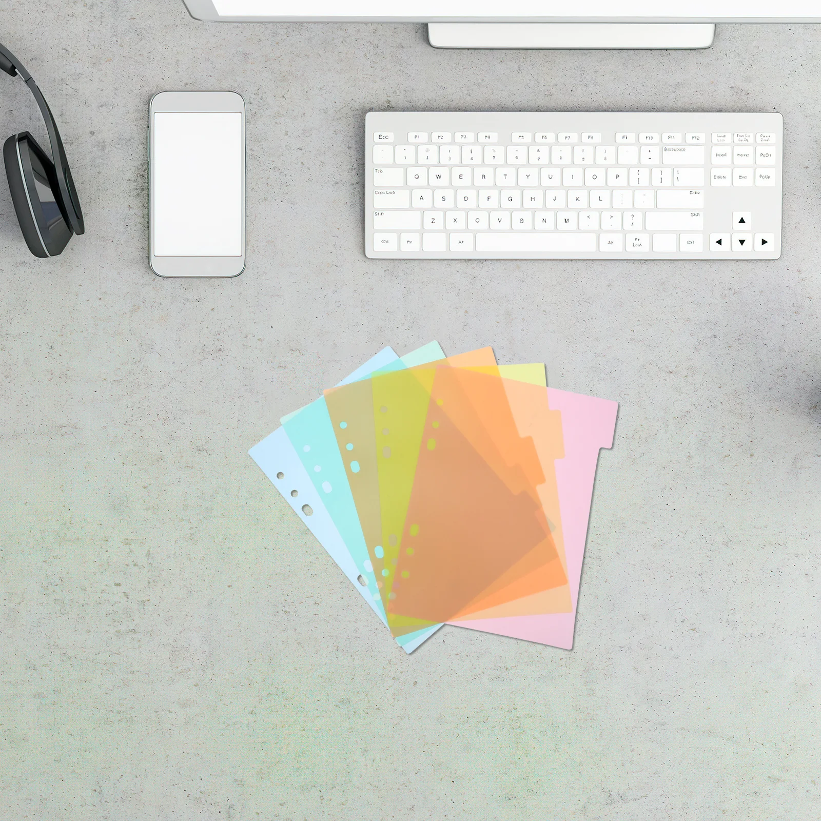 2Pcs Colorful Plastic Index Page Dividers Tab Cards for Notebook A5 Paper Refill 6-Ring Binder Easy Access Tab Cards