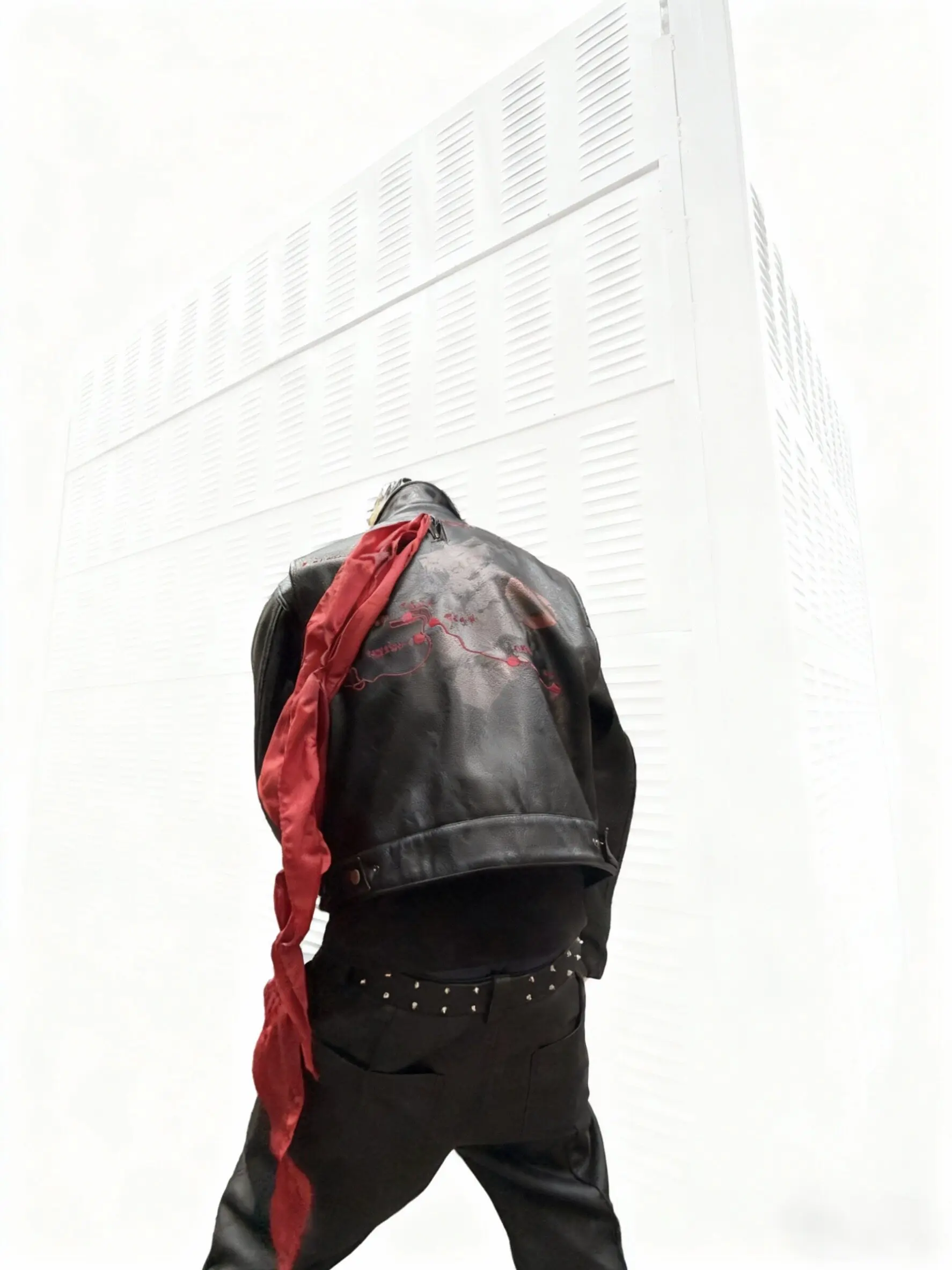Mauroicardi Spring Autumn Short Black Printed Embroidered Pu Leather Jacket Men with Detachable Red Ribbon Zipper Cool Clothes 18 S2e4a0fa6cf284717944bd28da120cdf85