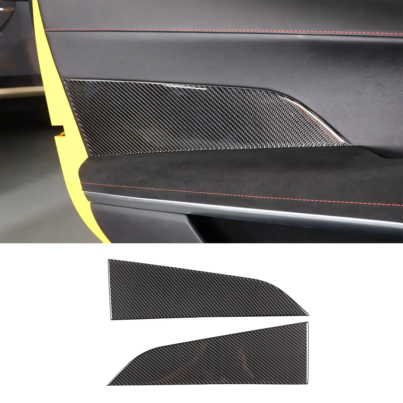 

Для Lotus EMIRA2021-2023 дверной подлокотник, боковая декоративная панель, наклейка, внутренняя дверная панель, украшение из настоящего углеродного волокна (мягкая)