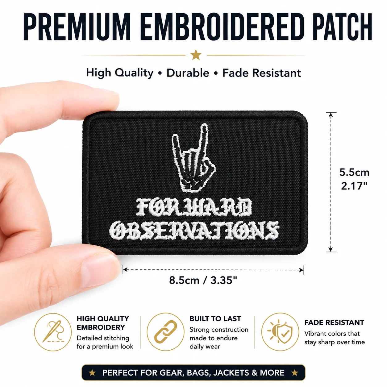 Forward Embroidered Patch Tactical Morale Badge Hook and Loop for Clothes Backpacks Hats & Everything