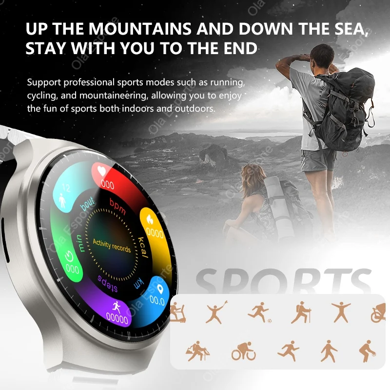 + 3 قطعة ساعة GPS 4 Pro ساعة ذكية للرجال شاشة AMOLED AI ChatGPT معدل ضربات القلب بلوتوث مكالمات IP68 مقاوم للماء ساعة ذكية لنظام أندرويد