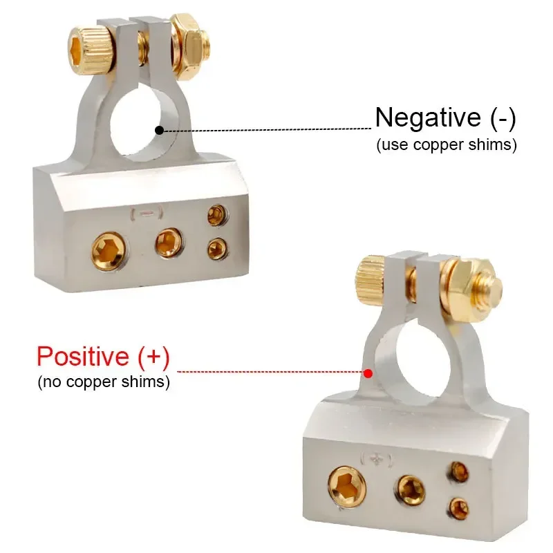 2 pz/Kit connettori terminali batteria auto con coperture trasparenti positivo negativo Car Audio modificato testa morsetto batteria testa Pile